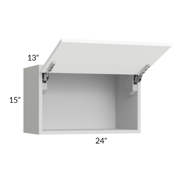 RTA Milan White Matte 24" x 15" Lift-Up Door Wall Cabinet