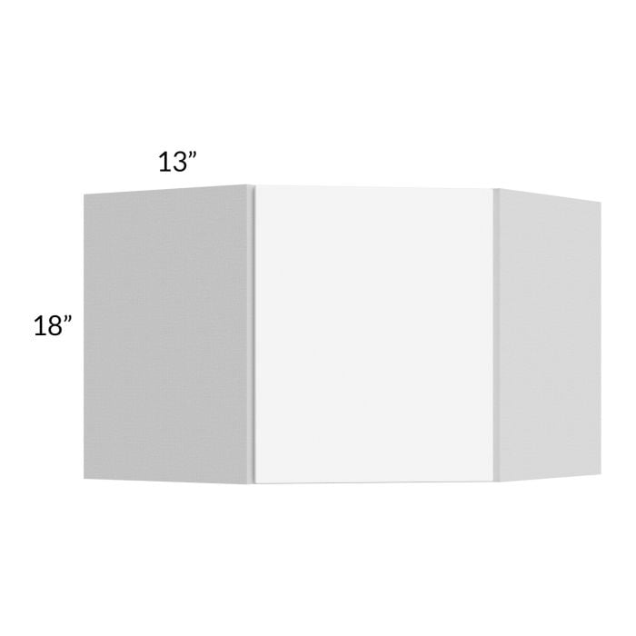 RTA Milan White Matte 24" x 18" Diagonal Corner Wall Cabinet-Left Hinged