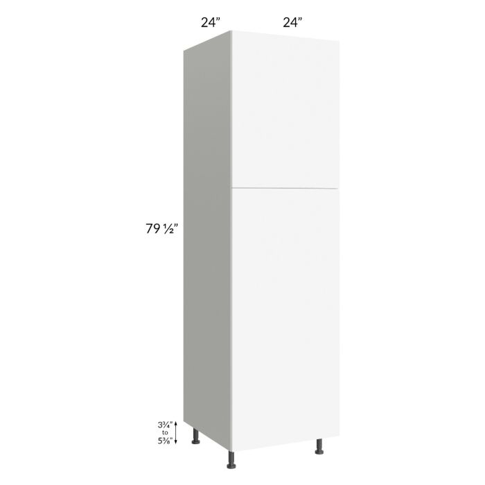 RTA Milan White Matte 24" x 24" x 84" Pantry Cabinet (2 doors, 24" depth)