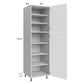 RTA Milan White Matte 24" x 24" x 84" Pantry Cabinet (2 doors, 24" depth) with 2 Finished Sides and 4 Roll Out Trays