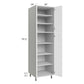 RTA Milan White Matte 24" x 24" x 84" Pantry Cabinet (4 doors, 24" depth) with 3 Roll Out Trays