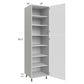 RTA Milan White Matte 24" x 24" x 90" Pantry Cabinet (2 doors, 24" depth) with 2 Finished Sides and 1 Roll Out Tray
