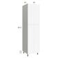 RTA Milan White Matte 24" x 24" x 90" Pantry Cabinet (4 doors, 24" depth) with 1 Finished Side and 3 Roll Out Trays