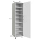 RTA Milan White Matte 24" x 24" x 96" Pantry Cabinet (2 doors, 24" depth) with 2 Finished Sides and 4 Roll Out Trays