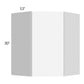 RTA Milan White Matte 24" x 30" Diagonal Corner Wall Cabinet-Right Hinged