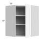 RTA Milan White Matte 24" x 30" Diagonal Corner Wall Cabinet-Right Hinged