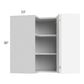 RTA Milan White Matte 24" x 30" Square Corner Wall Cabinet-Left Hinged with 1 Finished End Panel