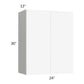 RTA Milan White Matte 24" x 30" Wall Cabinet with 1 Finished End Panel