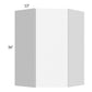 RTA Milan White Matte 24" x 36" Diagonal Corner Wall Cabinet-Right Hinged with 1 Finished End Panel