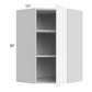 RTA Milan White Matte 24" x 36" Diagonal Corner Wall Cabinet-Right Hinged with 2 Finished End Panels