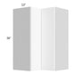 RTA Milan White Matte 24" x 36" Square Corner Wall Cabinet-Left Hinged