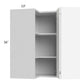 RTA Milan White Matte 24" x 36" Square Corner Wall Cabinet-Right Hinged with 1 Finished End Panel