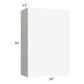 RTA Milan White Matte 24" x 36" Wall Cabinet (1 door)-Left Hinged with 1 Finished Side