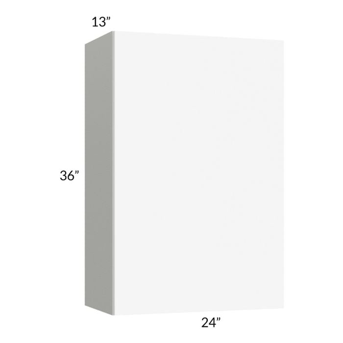 RTA Milan White Matte 24" x 36" Wall Cabinet (1 door)-Left Hinged with 1 Finished Side