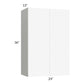 RTA Milan White Matte 24" x 36" Wall Cabinet with 1 Finished End Panel