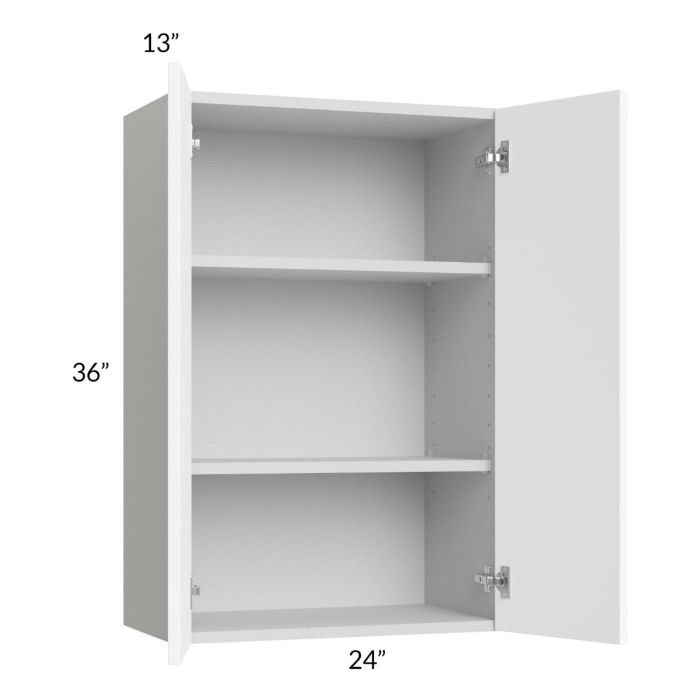 RTA Milan White Matte 24" x 36" Wall Cabinet with 1 Finished End Panel