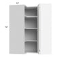 RTA Milan White Matte 24" x 42" Square Corner Wall Cabinet-Right Hinged with 1 Finished End Panel