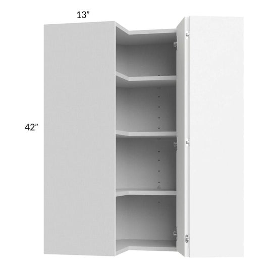 RTA Milan White Matte 24" x 42" Square Corner Wall Cabinet-Right Hinged