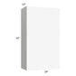 RTA Milan White Matte 24" x 42" Wall Cabinet (1 door)-Left Hinged with 2 Finished Sides