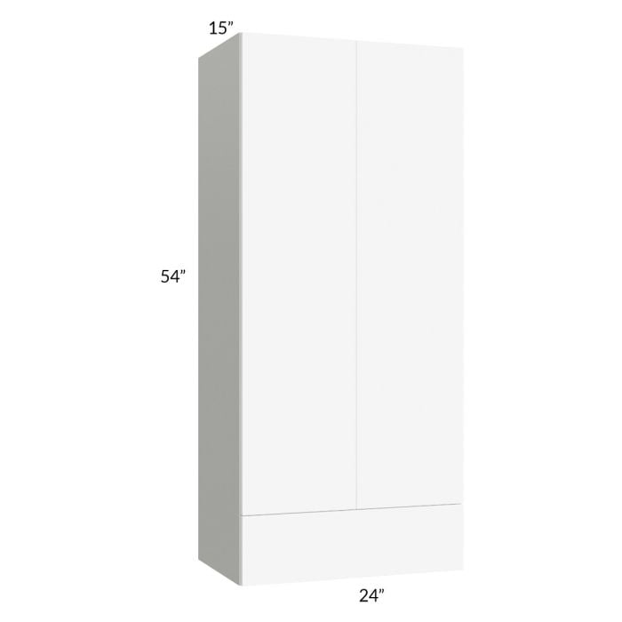 RTA Milan White Matte 24" x 54" x 15" Wall Cabinet Hinged with Drawers and 1 Finished End Panel