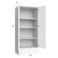 RTA Milan White Matte 24" x 54" x 15" Wall Cabinet Hinged with Drawers and 1 Finished End Panel