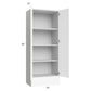 RTA Milan White Matte 24" x 60" x 15" Wall Cabinet Hinged with Drawers and 1 Finished End Panel