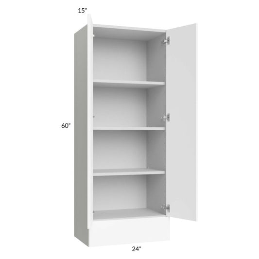RTA Milan White Matte 24" x 60" x 15" Wall Cabinet Hinged with Drawers and 2 Finished End Panels