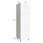 RTA Milan White Matte 24" x 84" Combo Oven Cabinet with 1 Finished Side