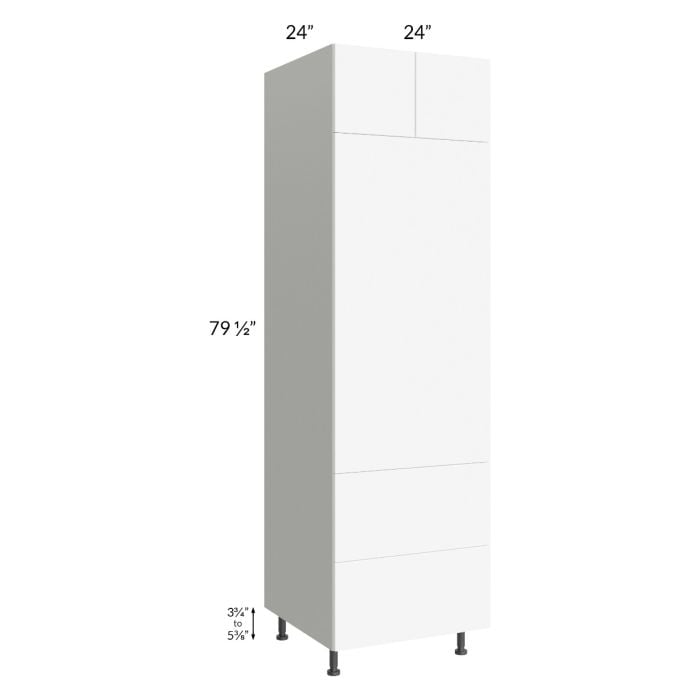 RTA Milan White Matte 24" x 84" Combo Oven Cabinet with 1 Finished Side