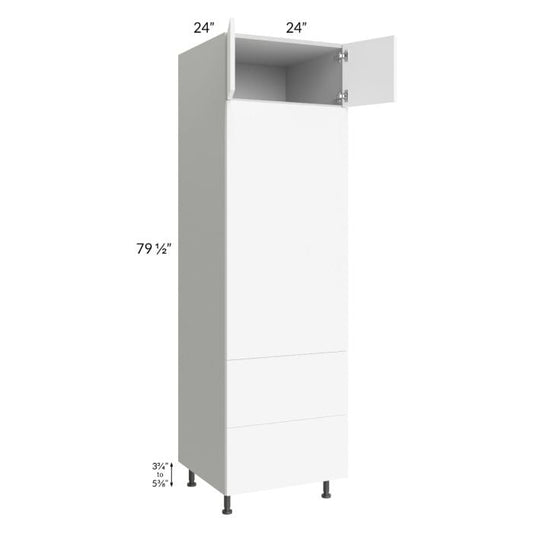 RTA Milan White Matte 24" x 84" Combo Oven Cabinet with 1 Finished Side