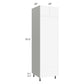RTA Milan White Matte 24" x 84" Double Oven Cabinet with 1 Finished Side