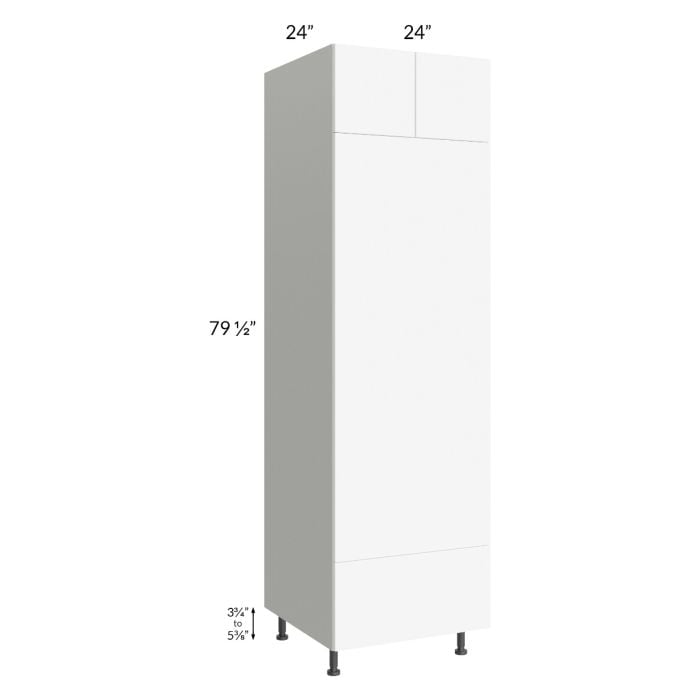 RTA Milan White Matte 24" x 84" Double Oven Cabinet with 1 Finished Side