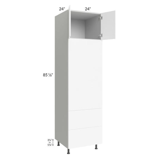 RTA Milan White Matte 24" x 90" Combo Oven Cabinet with 1 Finished Side