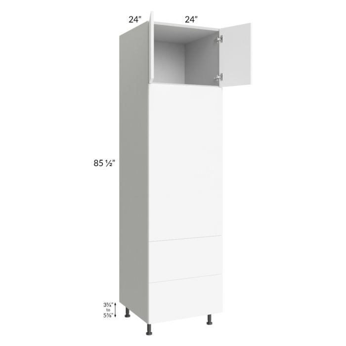 RTA Milan White Matte 24" x 90" Combo Oven Cabinet with 2 Finished Sides