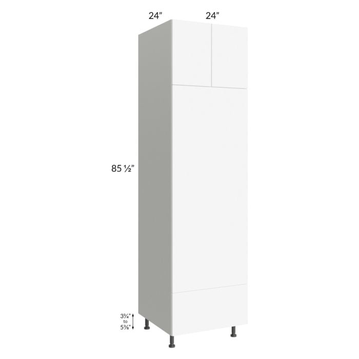 RTA Milan White Matte 24" x 90" Double Oven Cabinet with 2 Finished Sides