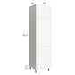 RTA Milan White Matte 24" x 90" Single Oven Cabinet with 3 Drawers and 1 Finished Side