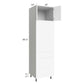 RTA Milan White Matte 24" x 90" Single Oven Cabinet with 3 Drawers and 1 Finished Side