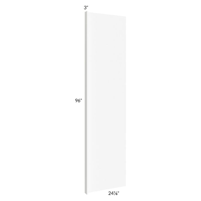 RTA Milan White Matte 25" x 96" Refrigerator End Panel with 3" Stil