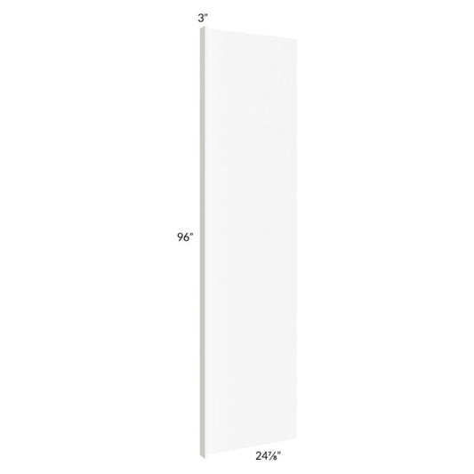 RTA Milan White Matte 25" x 96" Refrigerator End Panel with 3" Stil
