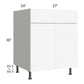 RTA Milan White Matte 27" Base Cabinet with 1 Roll Out Tray