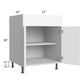 RTA Milan White Matte 27" Base Cabinet with 2 Roll Out Trays