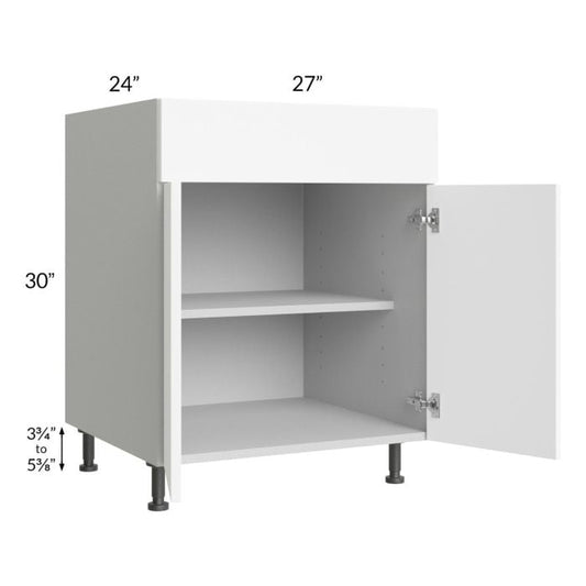 RTA Milan White Matte 27" Base Cabinet with 2 Roll Out Trays
