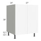 RTA Milan White Matte 27" Full Height Door Base Cabinet with 1 Finished Side and 2 Roll Out Trays