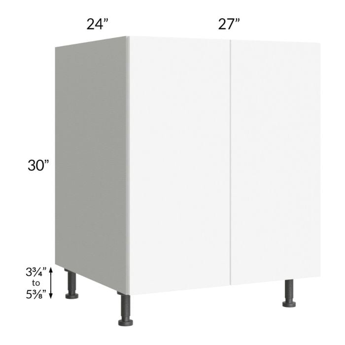 RTA Milan White Matte 27" Full Height Door Base Cabinet with 2 Finished Sides