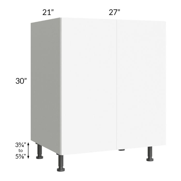 RTA Milan White Matte 27" Full Height Door Vanity Sink Base Cabinet with 1 Finished Side