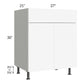 RTA Milan White Matte 27" Vanity Base Cabinet with 2 Finished Sides