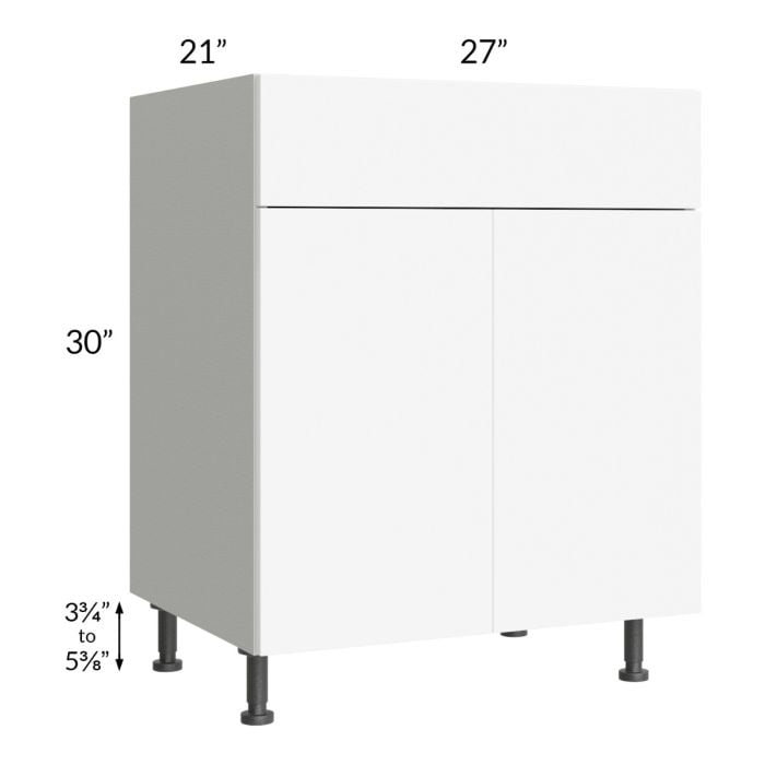 RTA Milan White Matte 27" Vanity Sink Base Cabinet with 2 Finished Sides