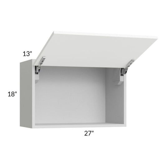 RTA Milan White Matte 27" x 18" Lift-Up Door Wall Cabinet with 2 Finished End Panels
