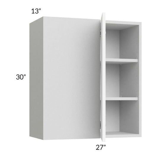 RTA Milan White Matte 27" x 30" Blind Corner Wall Cabinet-Right-Hinged Door on Left with 2 Finished End Panels