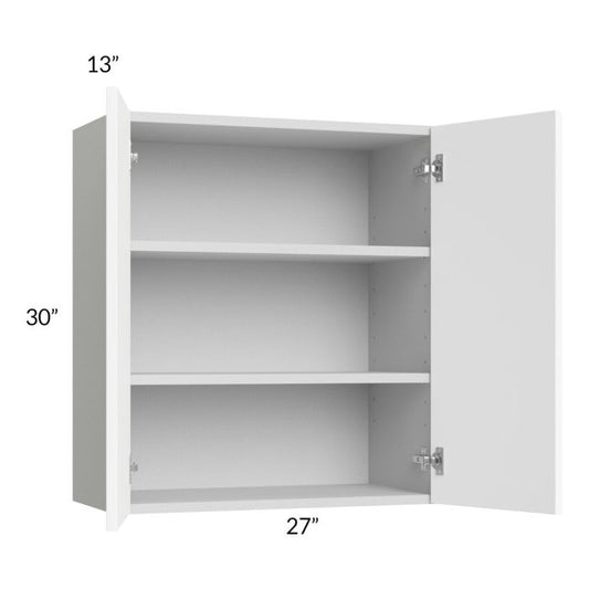 RTA Milan White Matte 27" x 30" Wall Cabinet with 1 Finished End Panel